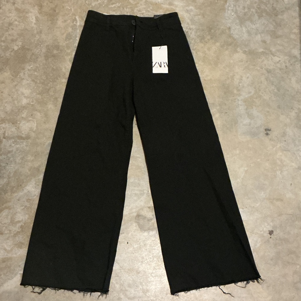 Zara Black Straight-Leg Pants